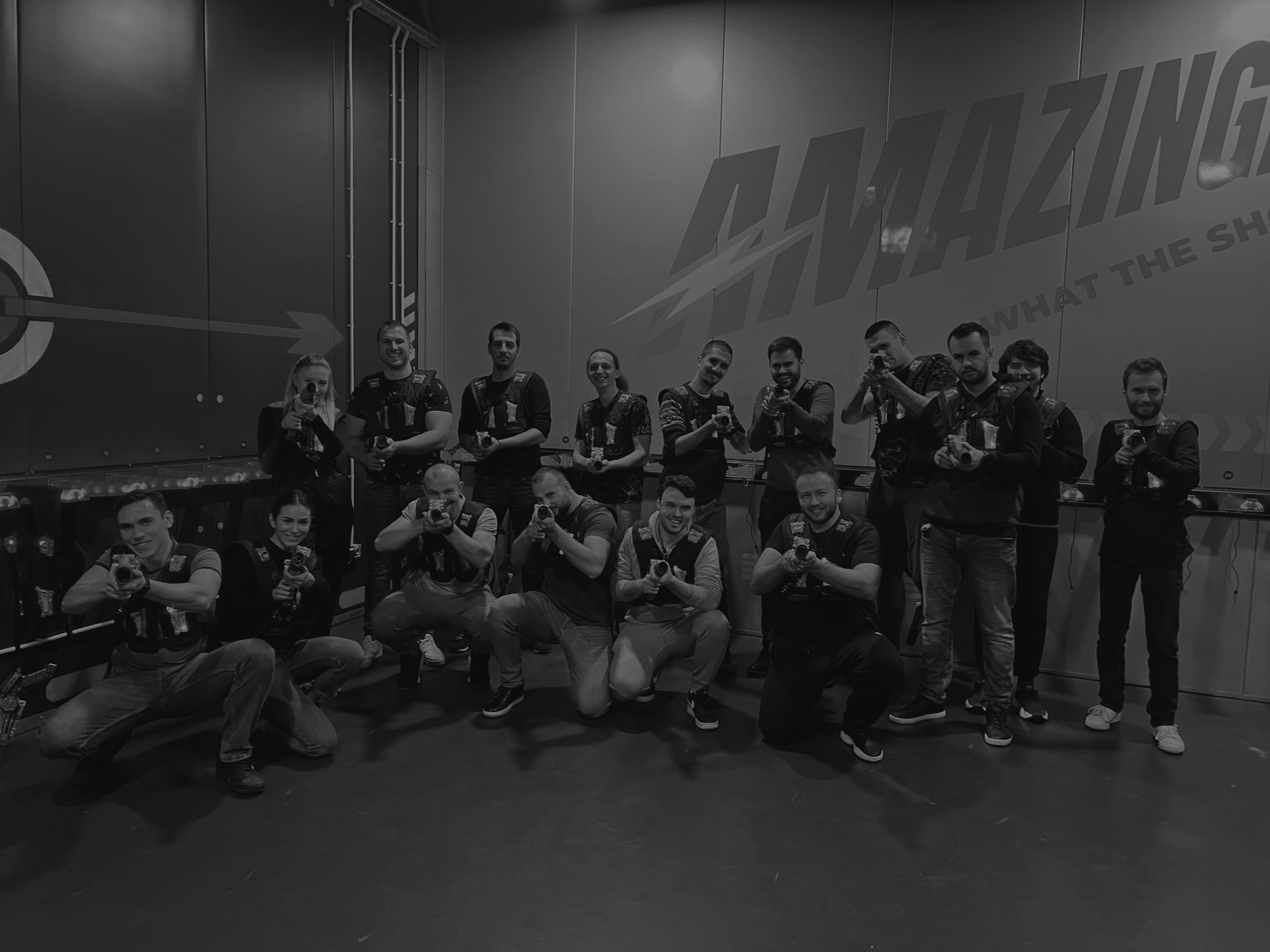The Rubycode team at a laser tag teambuilding evening